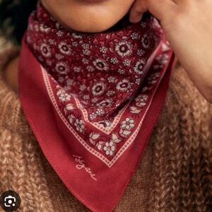 Sezane Burgundy Floral Scarf